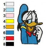 Shy Donald Duck Embroidery Design